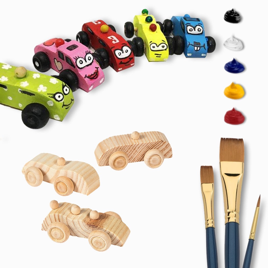 Deluxe Wooden Toy Car Painting Kit